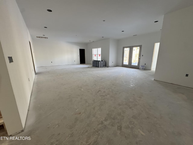 spare room with french doors