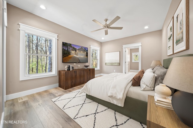 214 Cheeyo Trce, Loudon, TN 37774 - bedroom featuring light wood finished floors, recessed lighting, and ceiling fan