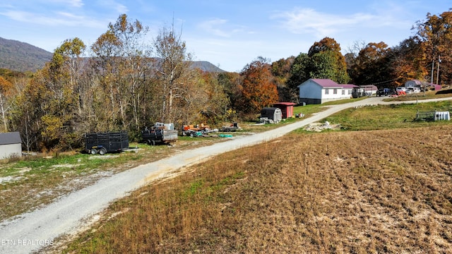 view of road with a mountain view