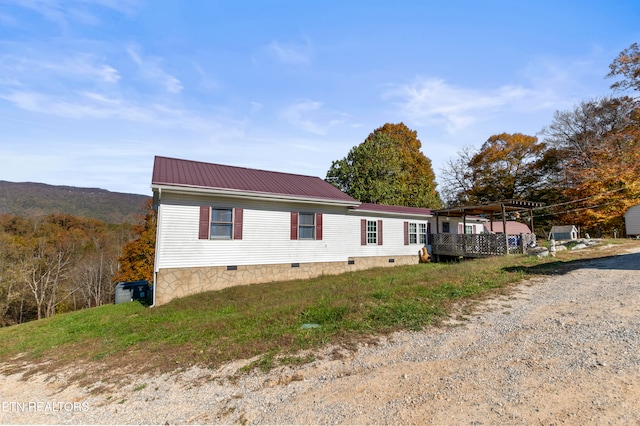 manufactured / mobile home with a deck