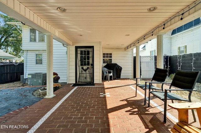 view of patio featuring area for grilling and central AC unit