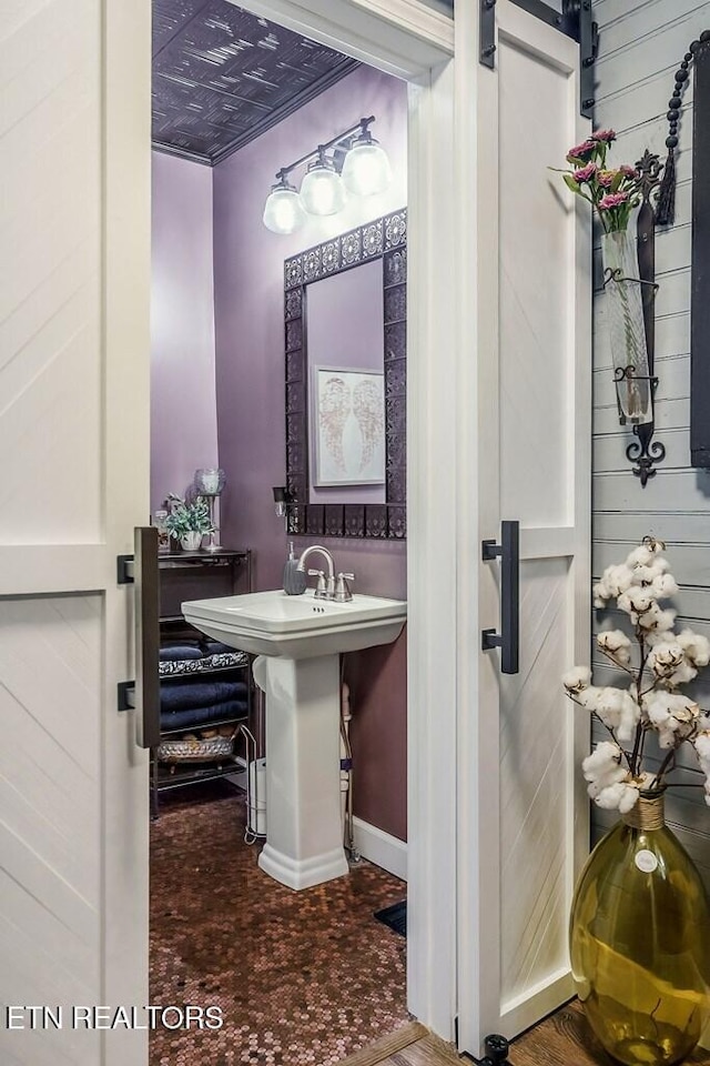 bathroom featuring hardwood / wood-style flooring