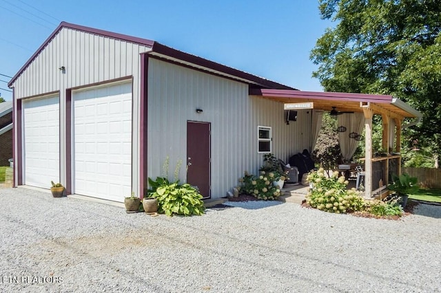 view of garage