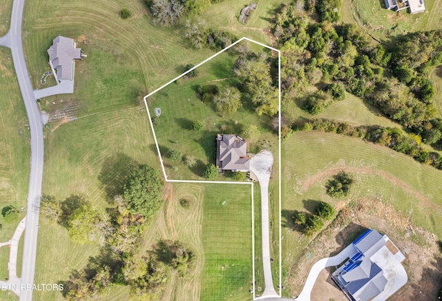 159 Garfield Ln, Sharps Chapel, TN 37866 - aerial view of property and surrounding area featuring property parcel outlined