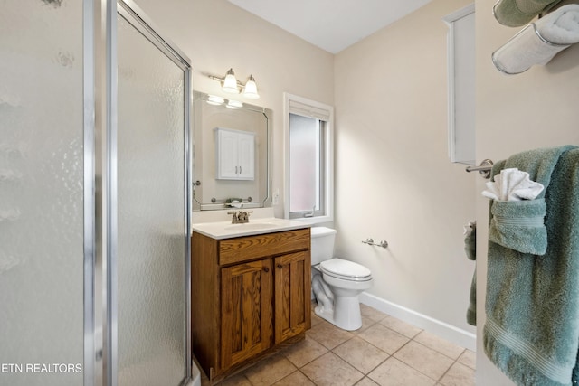 159 Garfield Ln, Sharps Chapel, TN 37866 - full bath featuring a stall shower, toilet, tile patterned floors, and vanity
