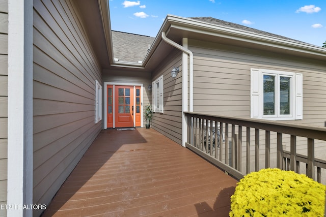 doorway to property featuring a deck