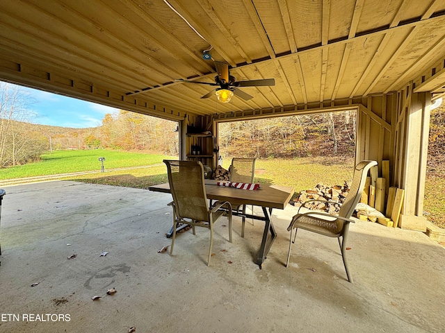 view of patio / terrace with ceiling fan