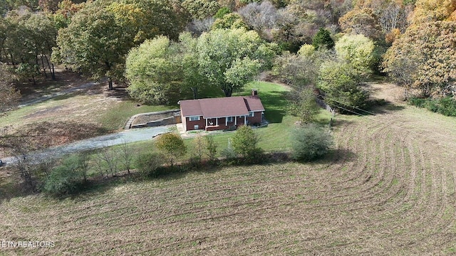 aerial view with a rural view