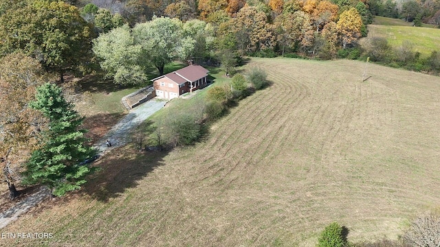 bird's eye view featuring a rural view