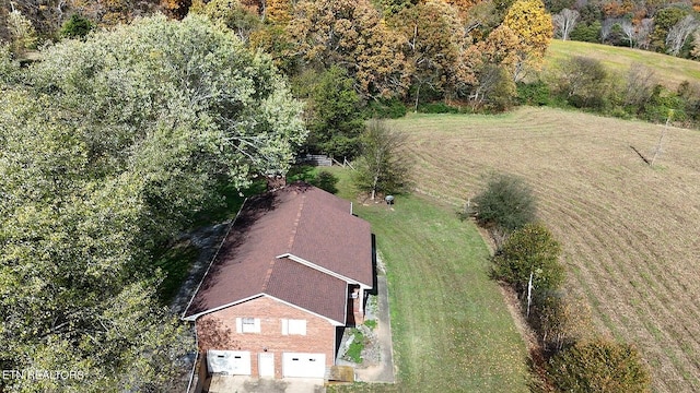 aerial view featuring a rural view