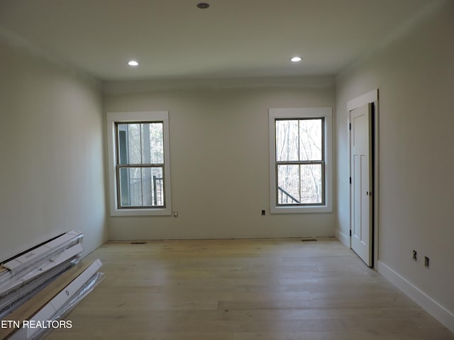 empty room featuring light hardwood / wood-style flooring