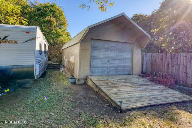 view of garage