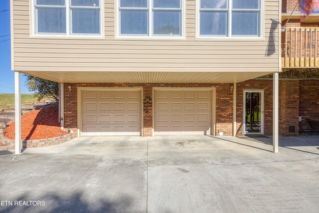 view of garage