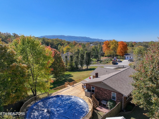 exterior space featuring a mountain view