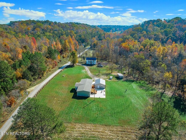 aerial view with a rural view