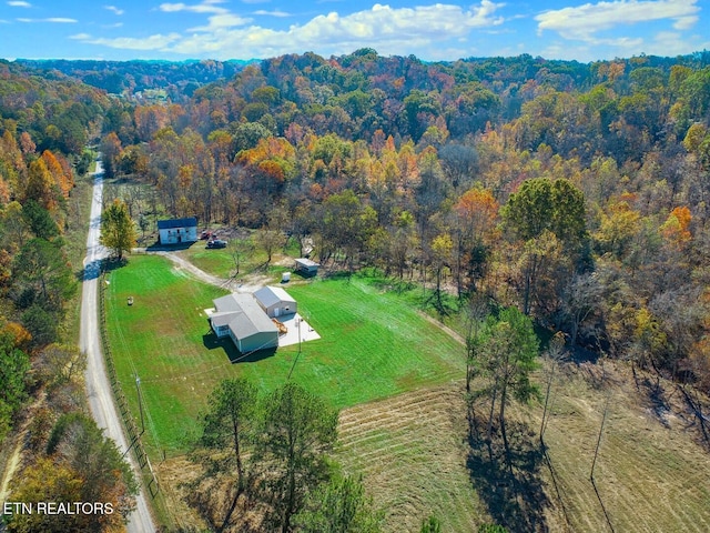 bird's eye view with a rural view