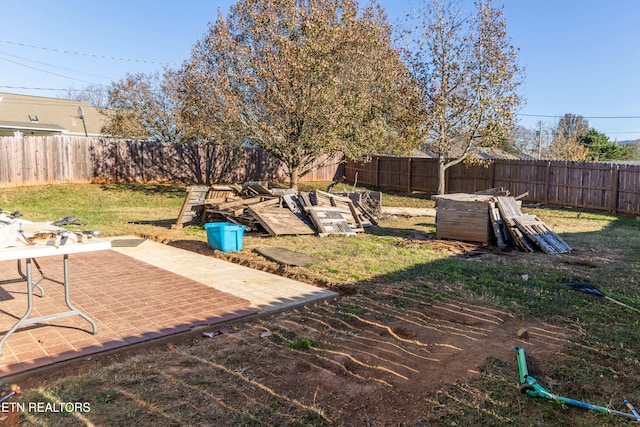 view of yard with a patio area