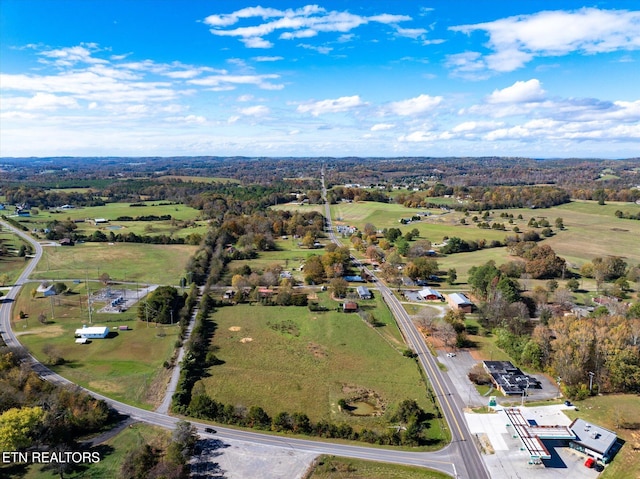 drone / aerial view with a rural view