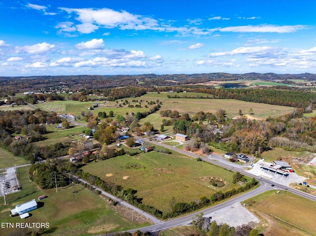 aerial view with a rural view