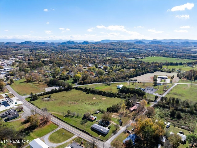 drone / aerial view with a mountain view