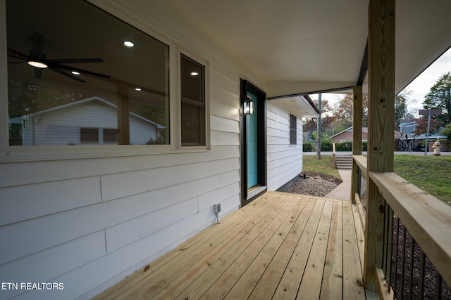 deck with a porch