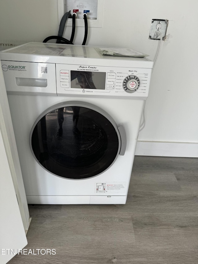 5709 Lyons View Pike Unit 4202, Knoxville, TN 37919 - laundry room featuring washer / clothes dryer and wood finished floors