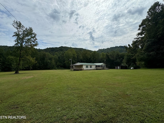 view of yard featuring an outdoor structure