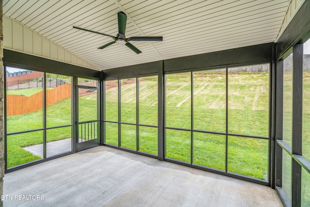 2210 Hickory Crest Ln, Knoxville, TN 37932 - unfurnished sunroom with ceiling fan