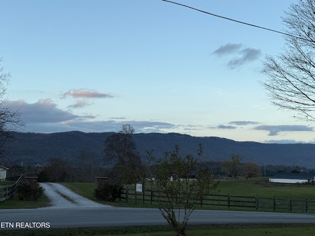 mountain view with a rural view