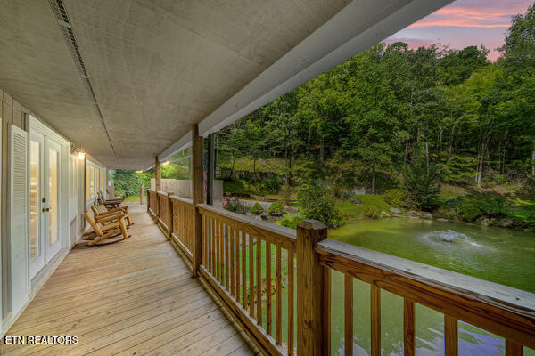 view of deck at dusk