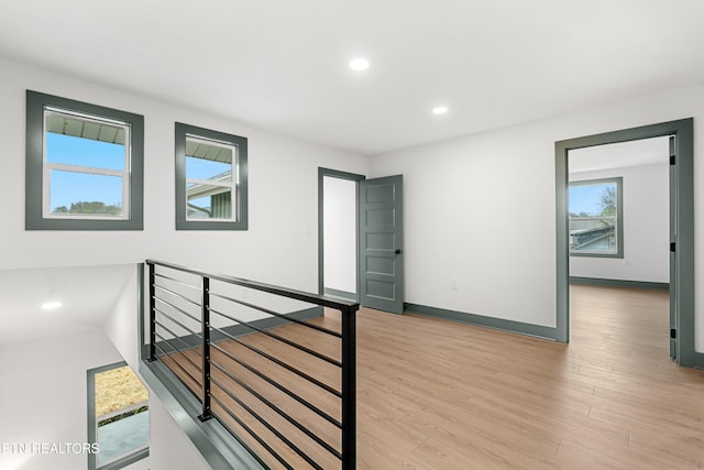 interior space with light hardwood / wood-style flooring