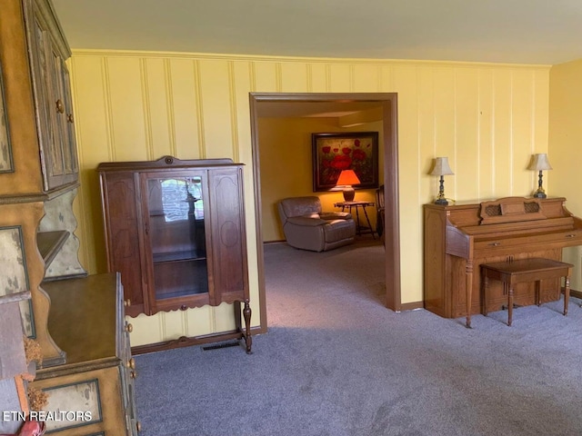 interior space featuring carpet flooring