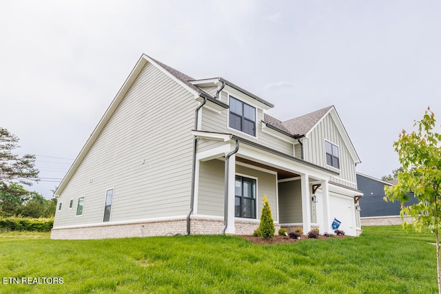 view of home's exterior featuring a lawn