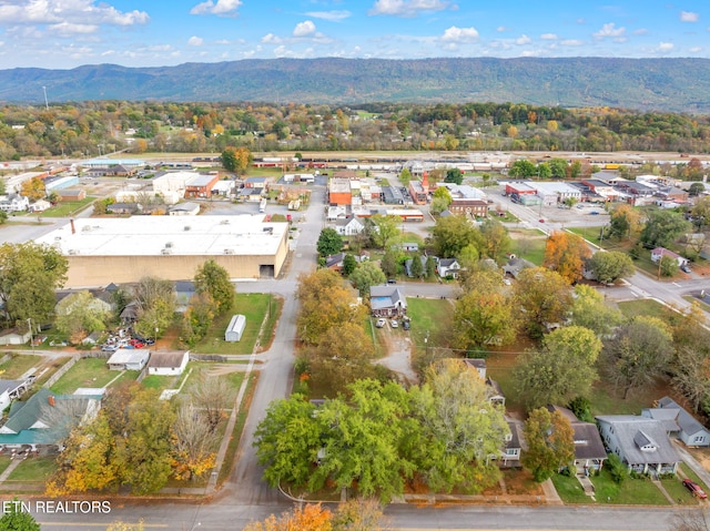 drone / aerial view with a mountain view