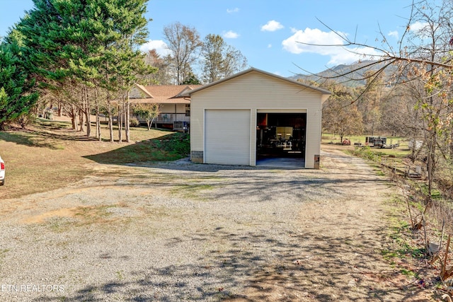 view of garage