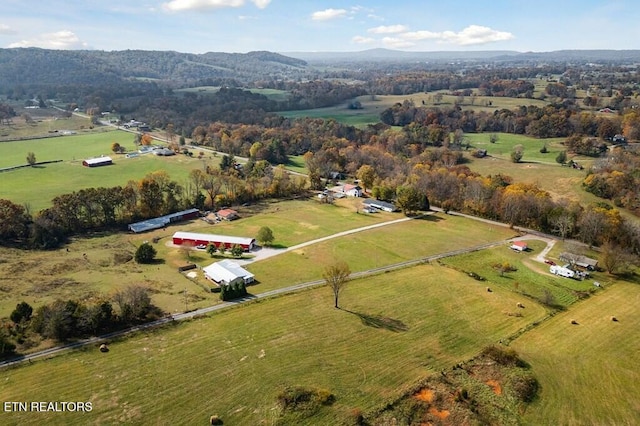 bird's eye view with a rural view