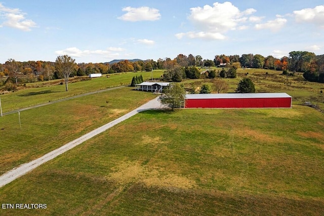 view of yard featuring a rural view