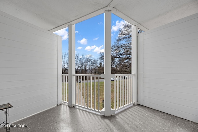 view of unfurnished sunroom