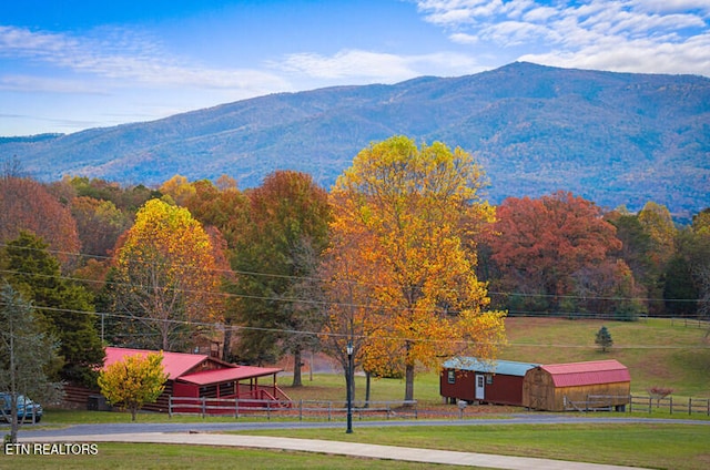 property view of mountains with a rural view