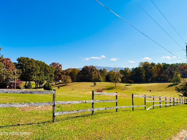 view of yard featuring a rural view