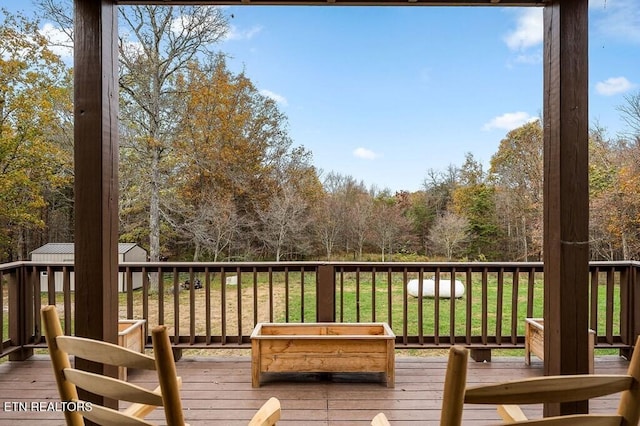 view of wooden deck