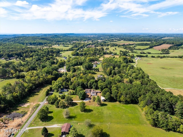 bird's eye view featuring a rural view