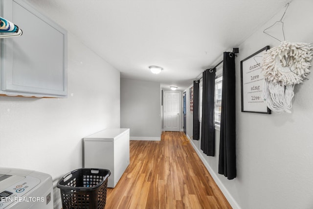 hall featuring wood-type flooring