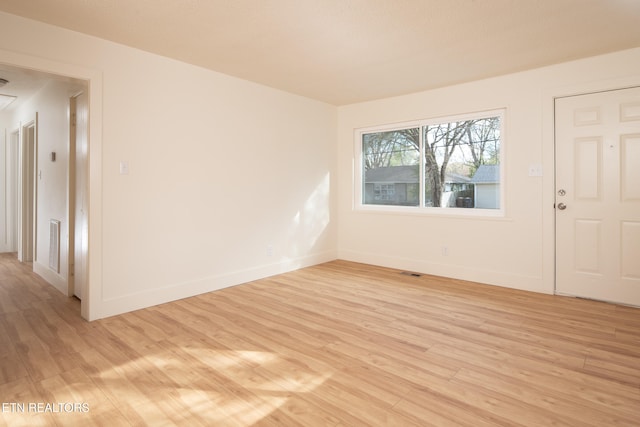 empty room featuring light wood-type flooring