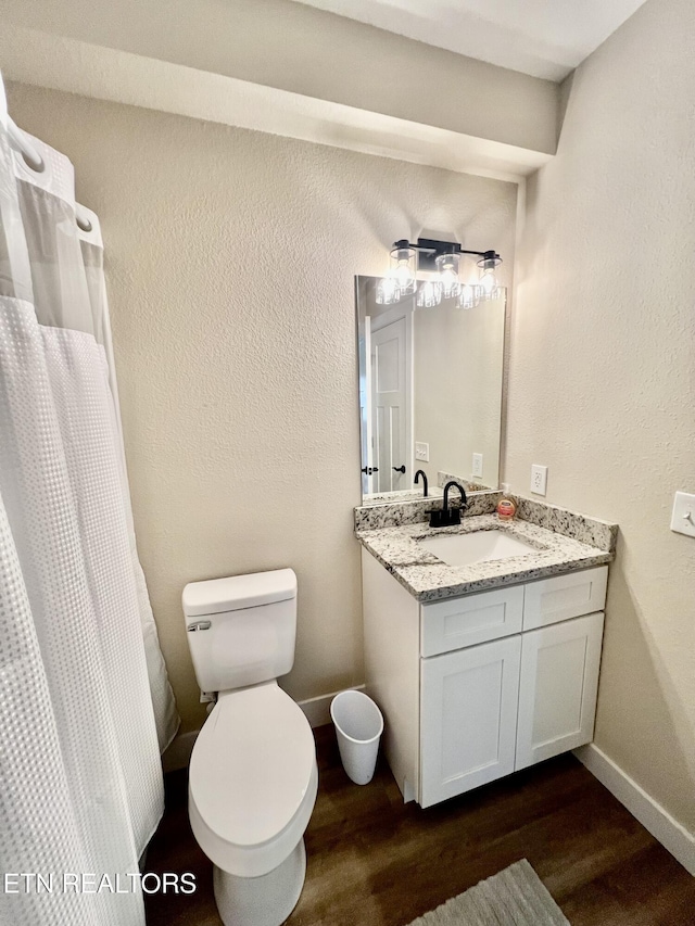 139 Pool Rd, Lafollette, TN 37766 - full bathroom with wood finished floors, vanity, and a shower with curtain