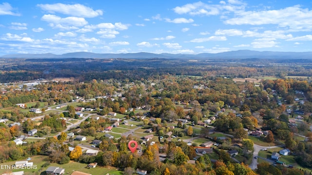 aerial view with a mountain view