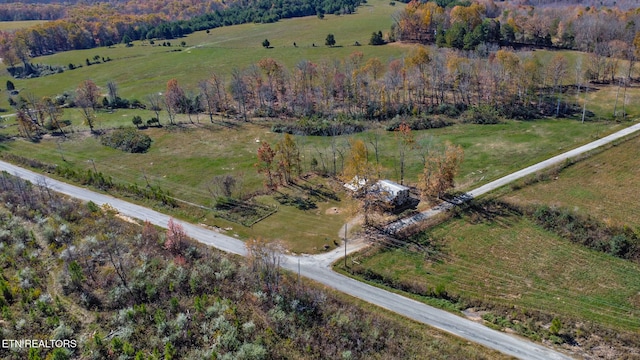 drone / aerial view with a rural view