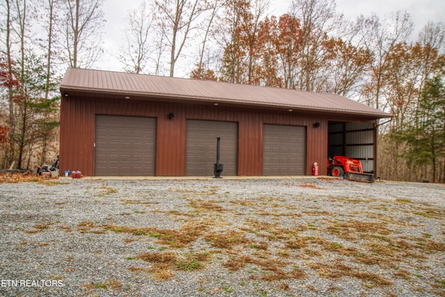 view of garage