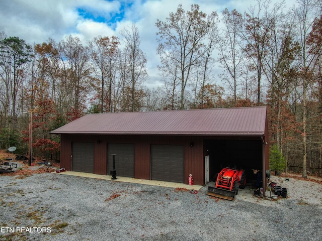 view of garage