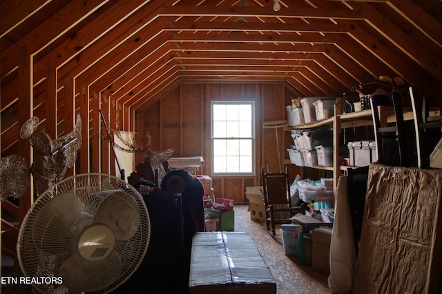 view of unfinished attic